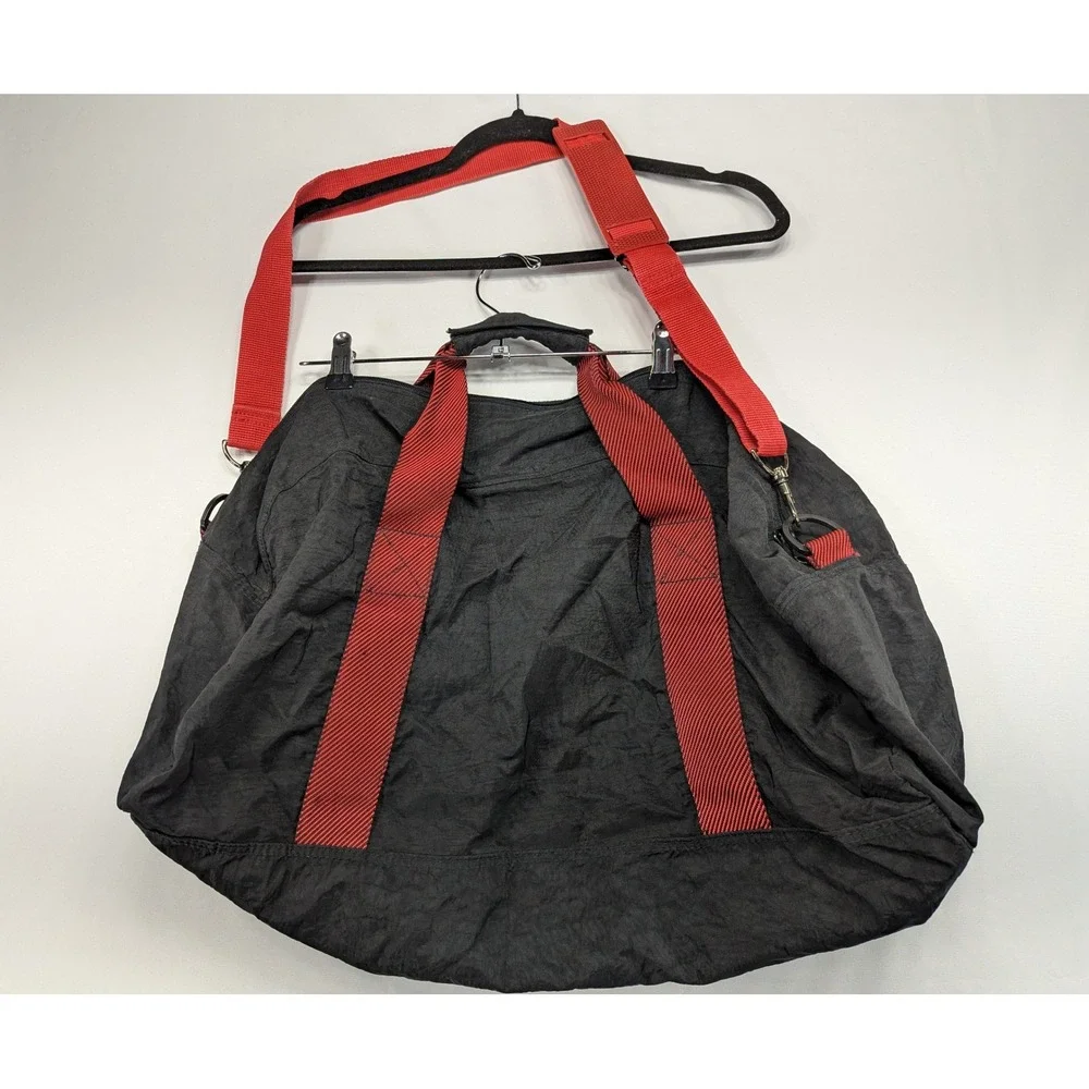 Black Duffel‎ Bag with Red Straps Compass Bull Skull Logo Travel Gym Carry-on